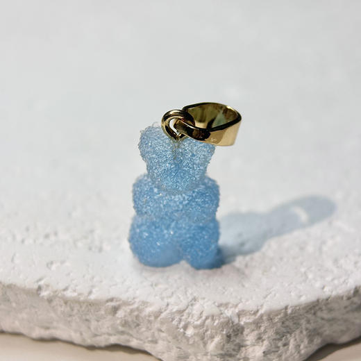 北京仓｜CRYSTAL HAZE-Nostalgia Bear-classic-蓝色小熊 吊坠（金色环扣）［挪威设计师］ 商品图1