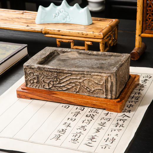 汉晋“青龙饕餮”古砖制砚 商品图0