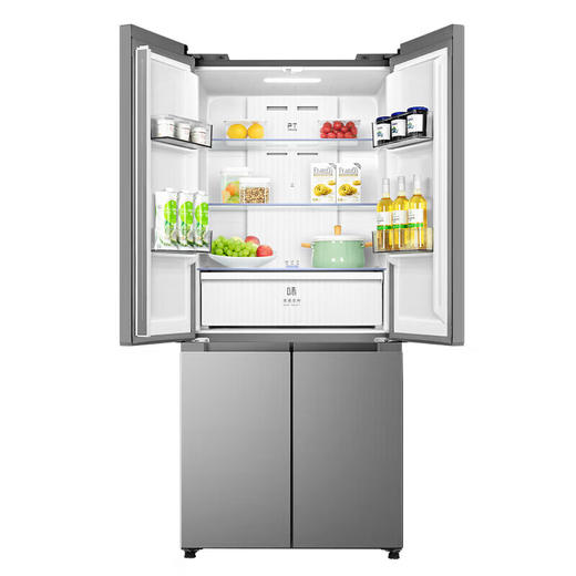 美的冰箱 BCD-500WSPM(E) 500升十字对开门超薄大容量冰箱 一级能效 全空间净味 双变频风冷无霜 钛钢灰 商品图1