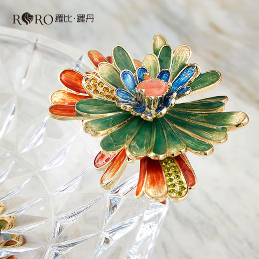 【样品清仓3折，仅1件无原包装，无货退款】罗比罗丹绽放珐琅彩工艺茶几家居饰品水果盘干果糖果盘【不支持补差，非质量问题不退不换】S 商品图3