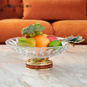【样品清仓3折，仅1件无原包装，无货退款】罗比罗丹绽放珐琅彩工艺茶几家居饰品水果盘干果糖果盘【不支持补差，非质量问题不退不换】S