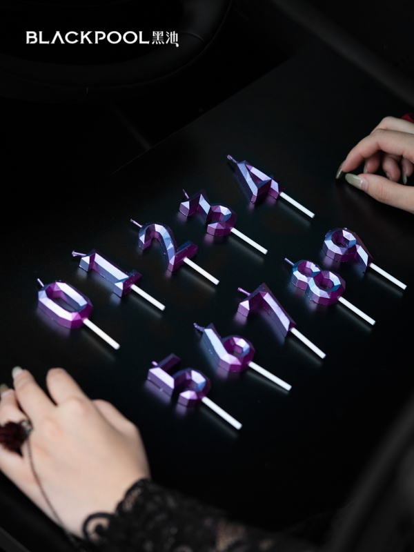 紫色数字蜡烛