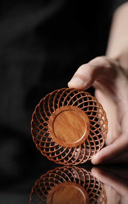 镂空编织纹·非洲酸枝杯垫 商品图0