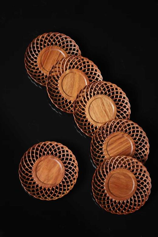 镂空编织纹·非洲酸枝杯垫 商品图2