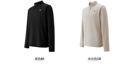KL秋冬新款男士华夫格内里抓绒面料半拉链吸湿 排汗抗菌长袖T恤 商品图4