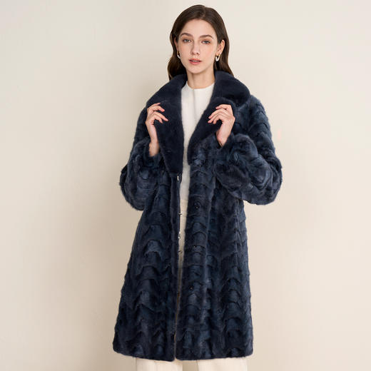 EITIE爱特爱大毛领V领时尚显瘦厚实水貂毛皮草外套冬季新款D2593911X 商品图2