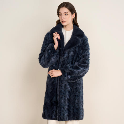 EITIE爱特爱大毛领V领时尚显瘦厚实水貂毛皮草外套冬季新款D2593911X 商品图3