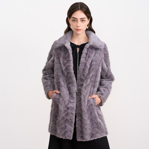 EITIE爱特爱气质立领保暖奢华水貂毛皮草大衣外套冬季新款D2593903X 商品图3