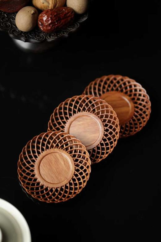 镂空编织纹·非洲酸枝杯垫 商品图1