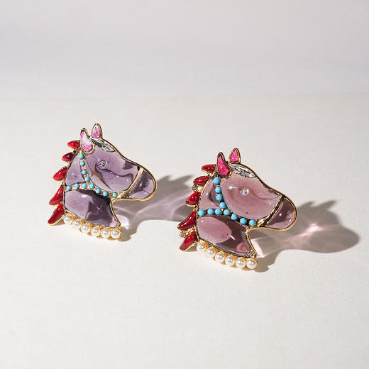 北京仓｜Gripoix Paris-vintage Horse-大红大紫 小萌马 胸针［法国设计师］ 商品图6
