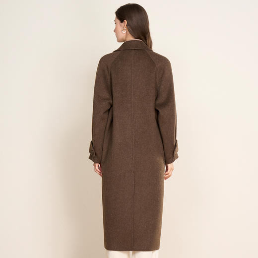 EITIE爱特爱宽松慵懒感深棕色时尚保暖羊毛呢大衣冬季新款D2514913 商品图4
