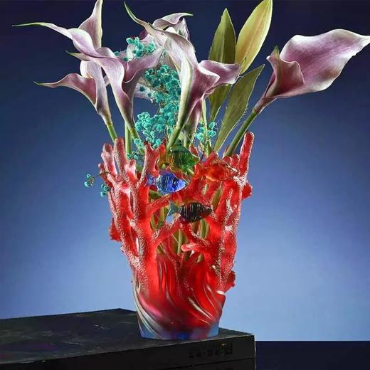 佛罗端斯小珊瑚琉璃花瓶 商品图2