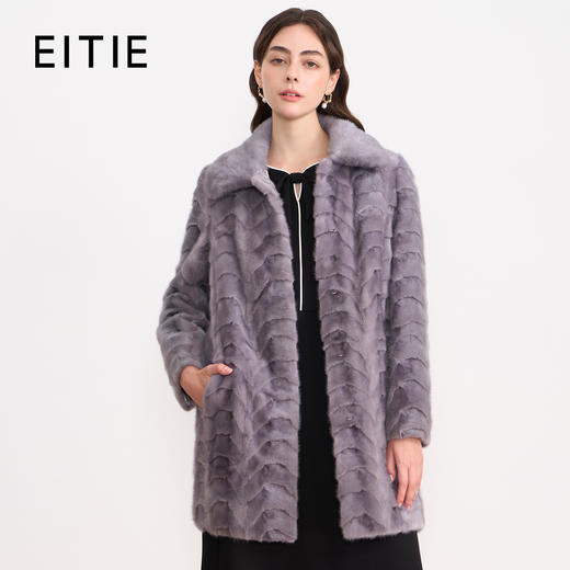 EITIE爱特爱气质立领保暖奢华水貂毛皮草大衣外套冬季新款D2593903X 商品图0