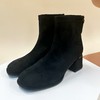 西村名物2025年冬季新款时尚粗跟舒适弹力短靴切尔西靴T25DS49561 商品缩略图0