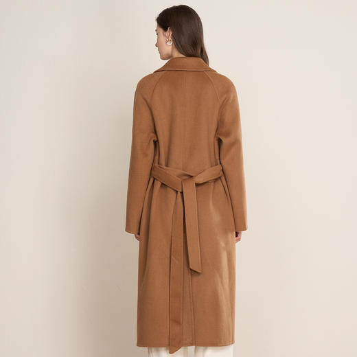 EITIE爱特爱宽松经典卡其色翻领长款纯羊毛呢大衣冬季新款D2514903 商品图4