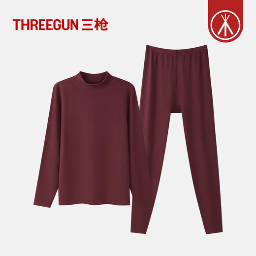 Threegun三枪 朵绒棉半高领女士内衣套-24410D021 商品图7
