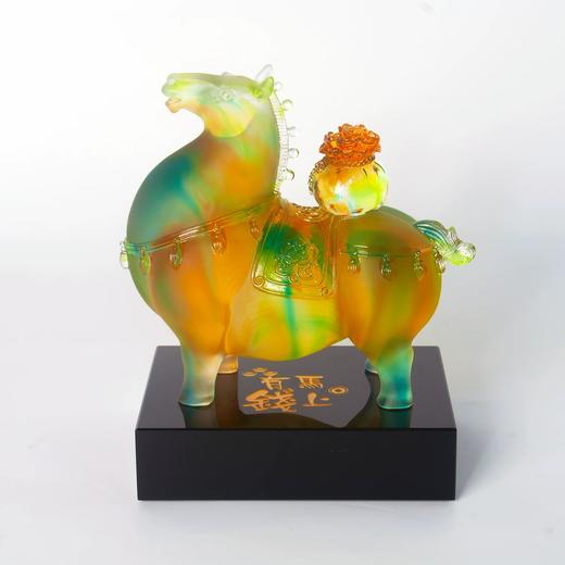 佛罗端斯马上有钱琥珀色琉璃摆件 商品图0