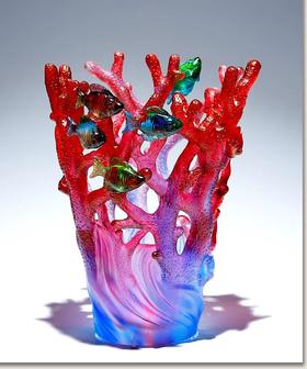 佛罗端斯小珊瑚琉璃花瓶