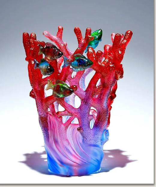 佛罗端斯小珊瑚琉璃花瓶 商品图0