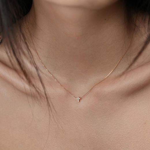 订购6周到｜Vanrycke-Teresa-玫瑰金 镶钻十字架 项链［法国设计师］ 商品图2