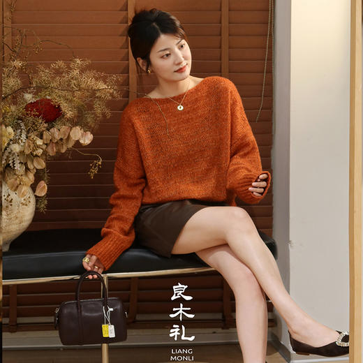 良木礼山羊绒一字领套衫（Q2584517） 商品图1