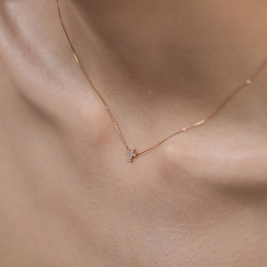 订购6周到｜Vanrycke-Teresa-玫瑰金 镶钻十字架 项链［法国设计师］ 商品图3