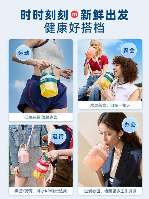 摩飞便携果汁杯榨汁杯蓝色1L（无货退款） 商品图2