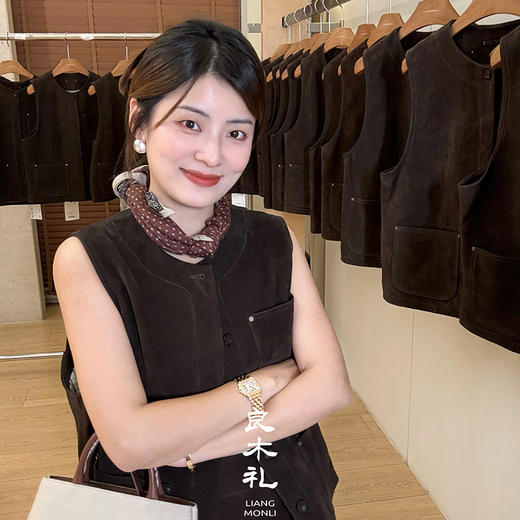 良木礼山羊皮圆领马甲（Q8132） 商品图6