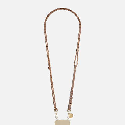 订购8周到｜La Coque Française-Colleen-Taupe 米色 织物 长款 手机链［法国设计师］ 商品图0