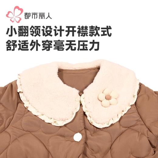 都市丽人睡衣女童风衣布儿童家居服长袖长裤中厚夹棉套装JHH1F6 商品图4