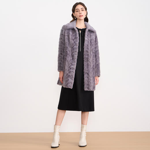 EITIE爱特爱气质立领保暖奢华水貂毛皮草大衣外套冬季新款D2593903X 商品图1