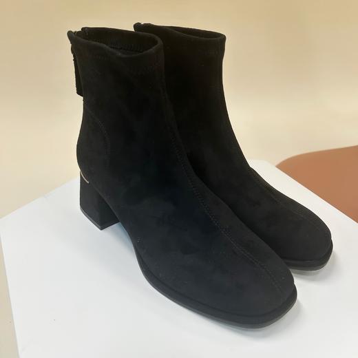 西村名物2025年冬季新款时尚粗跟舒适弹力短靴切尔西靴T25DS49561 商品图3