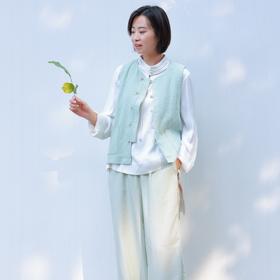【抖音专属】新中式马甲+立领小衫（24804191+24708271）山岚+山矾