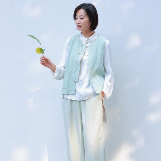 【抖音专属】新中式马甲+立领小衫（24804191+24708271）山岚+山矾 商品图0