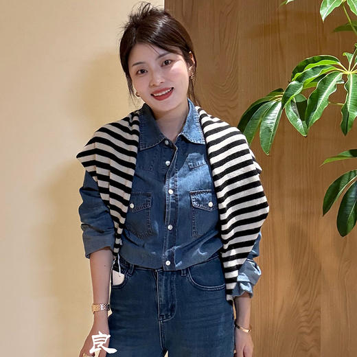 【预售7天】良木礼牛仔衬衫（披肩）（Q2591810） 商品图2