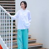 【抖音专属】衬衫+阔腿裤（24710656+24709615）霜花白+海天蓝 商品缩略图0