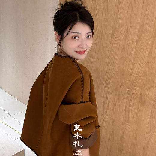 【预售7天】良木礼山羊鹿绒皮衣（Q2582118） 商品图0