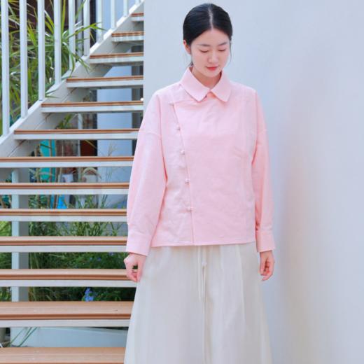 【抖音专属】新中式上衣（25810115-银红） 商品图0