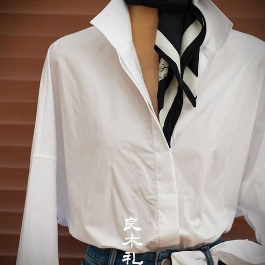 【预售7天】良木礼翻领白衬衫（Q2591631） 商品图3