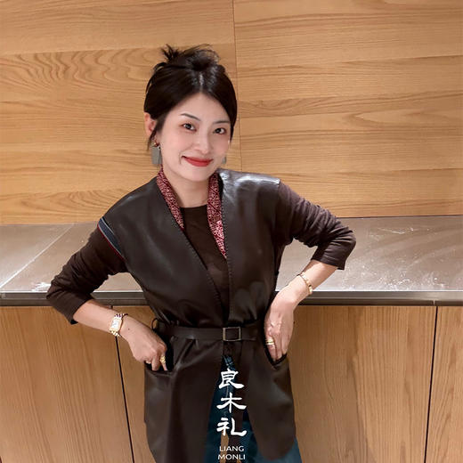 【预售7天】良木礼山羊鹿纹皮马甲（腰带）（Q259115） 商品图9