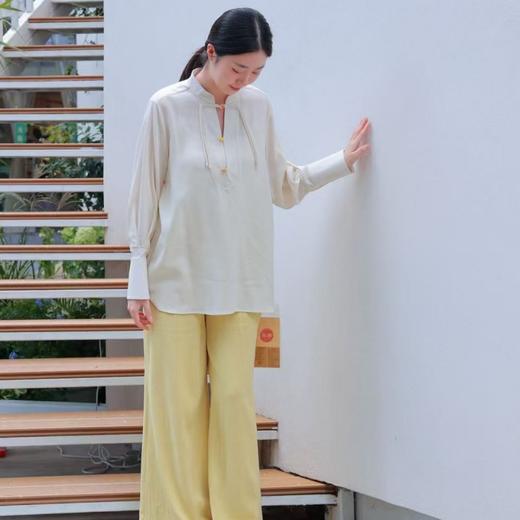 【抖音专属】新中式衬衣+高腰阔腿裤（24810960玉燕+25709170缃叶） 商品图1