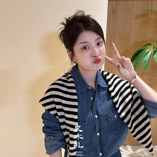 【预售7天】良木礼牛仔衬衫（披肩）（Q2591810） 商品图4