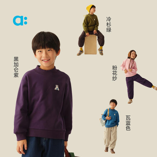 【冬Vol.3】allblu幼岚【玉米绒】儿童中高领卫衣25冬新款男童女童柔软 商品图3