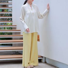 【抖音专属】新中式衬衣+高腰阔腿裤（24810960玉燕+25709170缃叶）