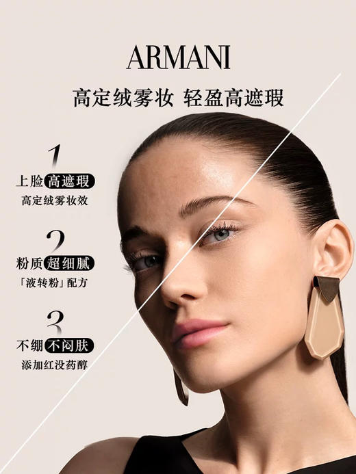 Armani阿玛尼权力持久丝绒哑光粉底液3 30ml 红色权力 商品图3