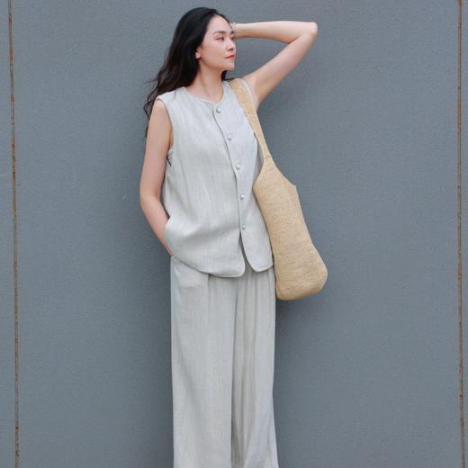 【抖音专属】新中式马甲+阔腿裤（24804153+24709615-朗月） 商品图1