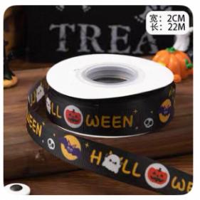 万圣节黑色南瓜幽灵蝙蝠丝带/1*1卷 商品图0