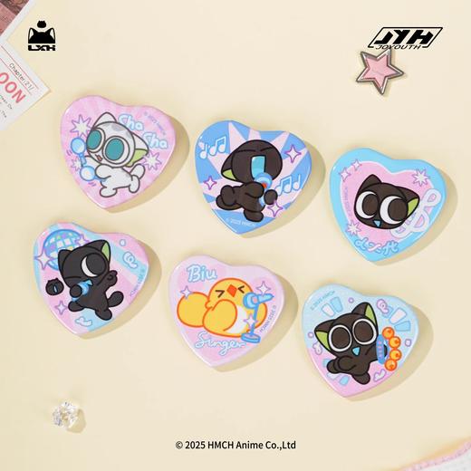 罗小黑 唱喵 爱心徽章 吧唧 6包/盒 国谷 商品图0