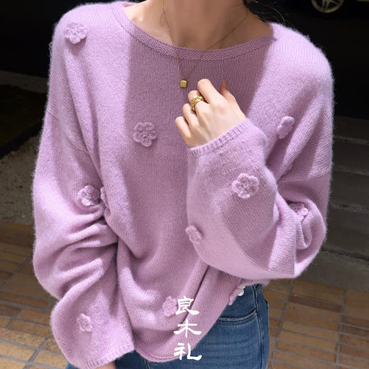 【预售7天】良木礼山羊绒花朵上衣（Q2584525） 商品图2