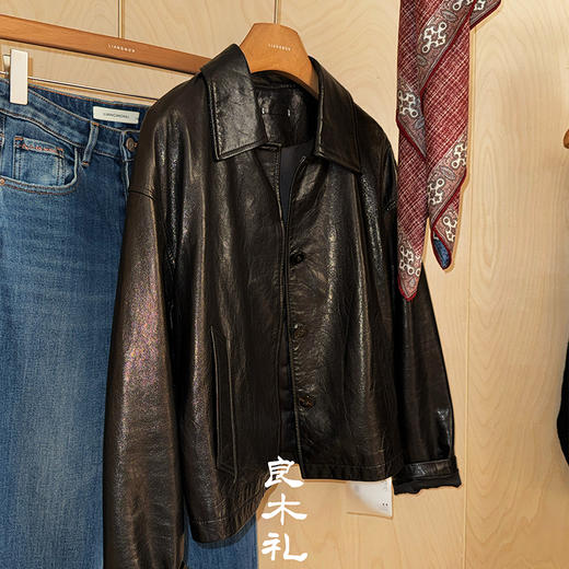 【预售7天】良木礼山羊皮翻领外套（腰带）（Q8131） 商品图3